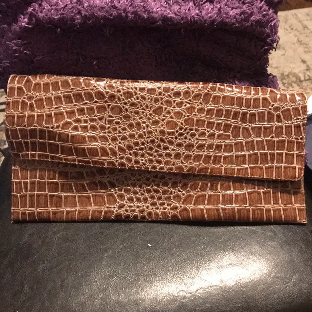 Faux Reptile Envelope Purse